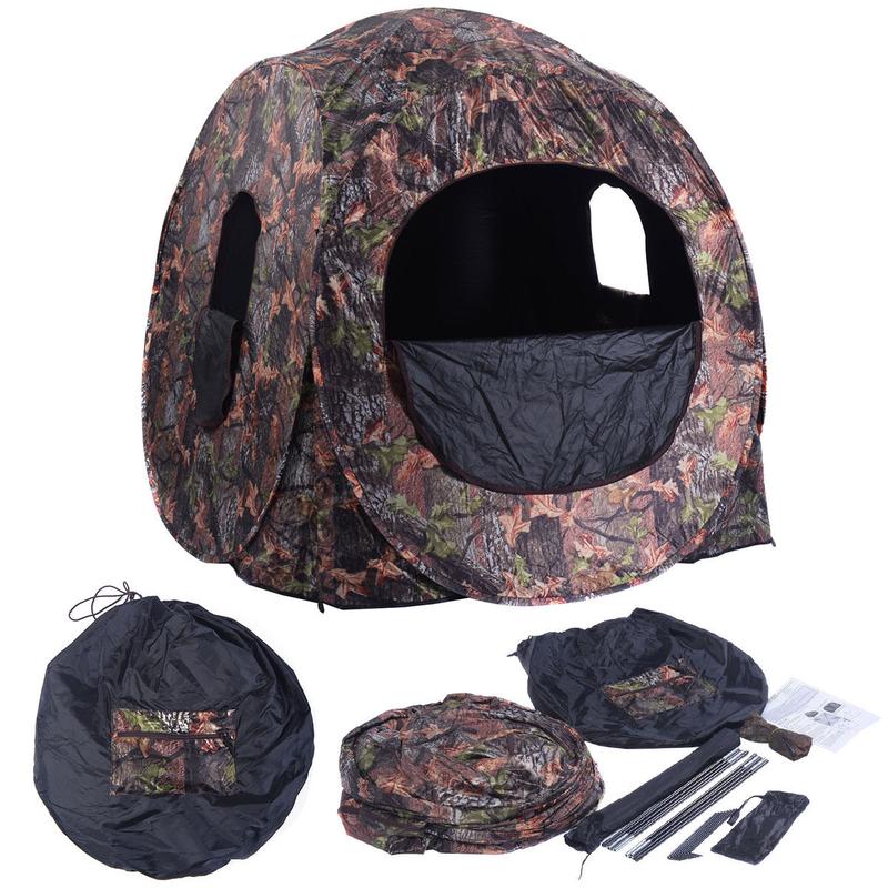 FestivalJoy-Portable Pop up Ground Camo Blind Hunting Enclosure