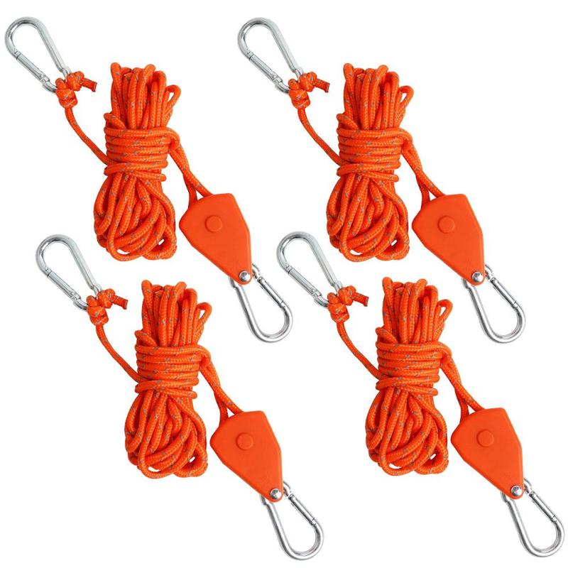 Portable Tent Fixing Rope, 4 Counts Outdoor Camping Tent Adjustment Rope, Multifunctional Hanging Fixing Rope for Outdoor Camping