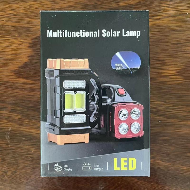 Portable Solar Powered Camping Light, Outdoor Rechargeable Lamp, Multifunctional LED Solar Light for Outdoor Camping Hiking, Christmas Gift