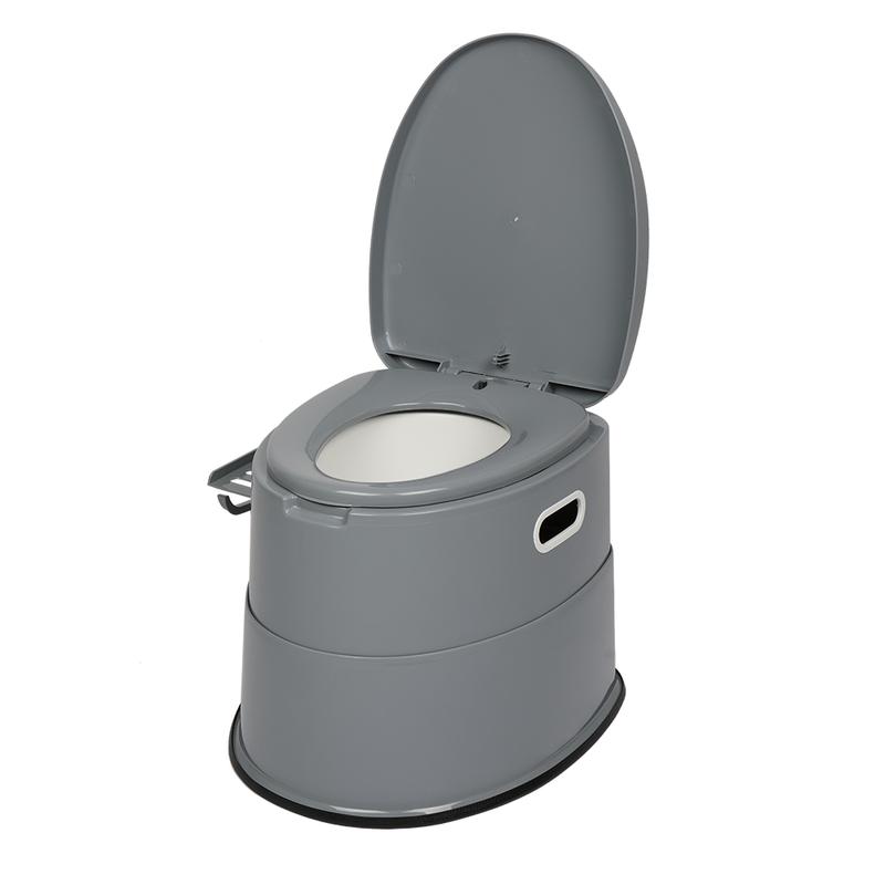 Portable Toilet with Non-slip insert Grey