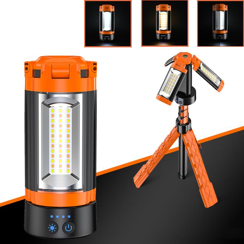 Rechargeable 10000 mAh Camping Light with Stand, 2100 Lumens Cordless Dimmable Camping Work Light with Detachable Tripod