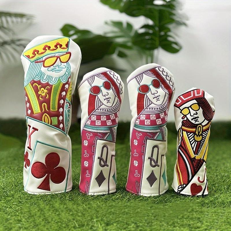 JQK Embroidered Golf Club Head Cover, Magnetic Buckle Golf Club Head Cover, Golf Club Putter Head Cover, Golf Accessories for Men & Women