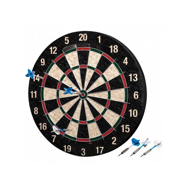 Bristle Dart Board With 6 Steel Tip Darts