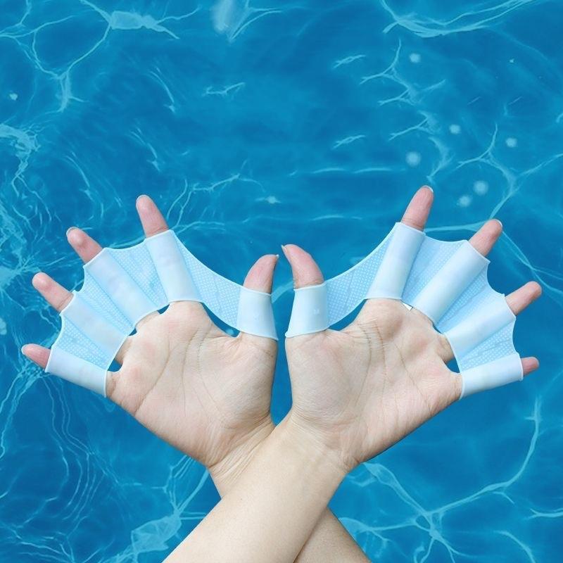 Silicone Swimming Hand Fins, 1 Pair Swimming Hand Fins, Swimming Training Gloves, Adult Freestyle Paddling Tools, Swimming Equipment for Adults & Teens