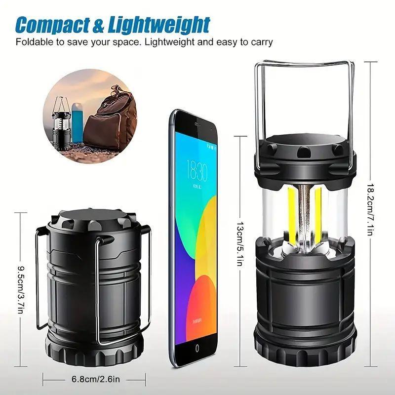 Portable LED Camping Lights, 2 Counts High-Intensity LED Camping Lamps, Rapidly Deployable Emergency Flashlights with Long-lasting Light, Perfect for Outdoor Adventures, Camping Accessories