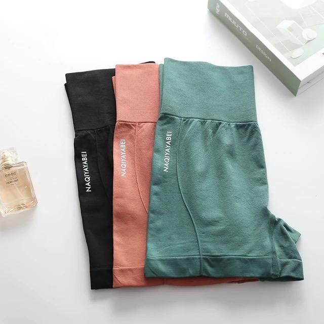 Stylish Spandex Ladies Sport Shorts in Black, Orange, and Green | Versatile Activewear