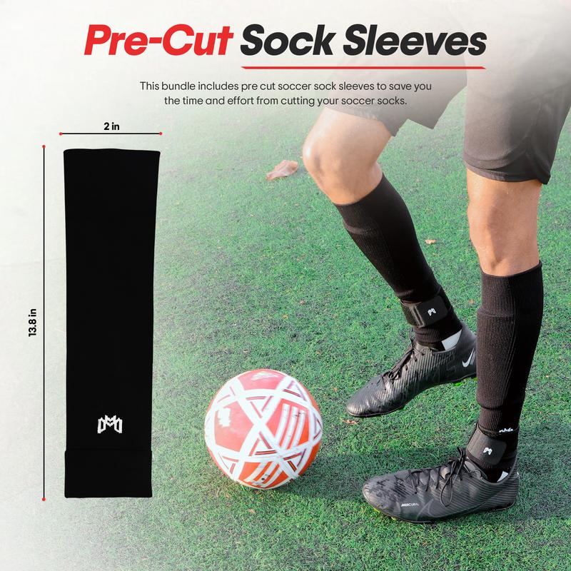 MediCaptain Elite Soccer Bundle - Grip Sock, Shin Guards, Pre-Cut Sock Sleeves, and Shin Guard Straps Bundle – Essential Equipment for Futbol Players