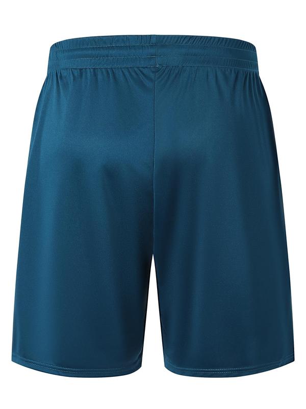 Men's Solid Drawstring Waist Gym Shorts, Breathable Comfortable Pocket Shorts for Gym Workout Running, Men's Sportswear for All Seasons