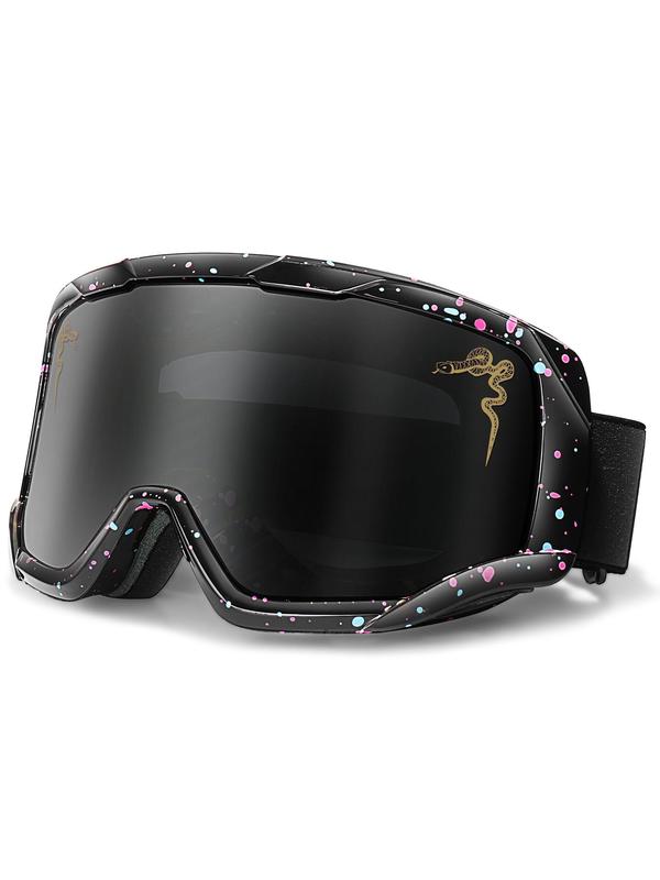 Sporty Unisex's All Over Print Anti-Fog Ski Goggles, Snake Printed Adjustable Outdoor Sports Windproof Goggles, Sport Eyewear for Skiing Skating Women Men