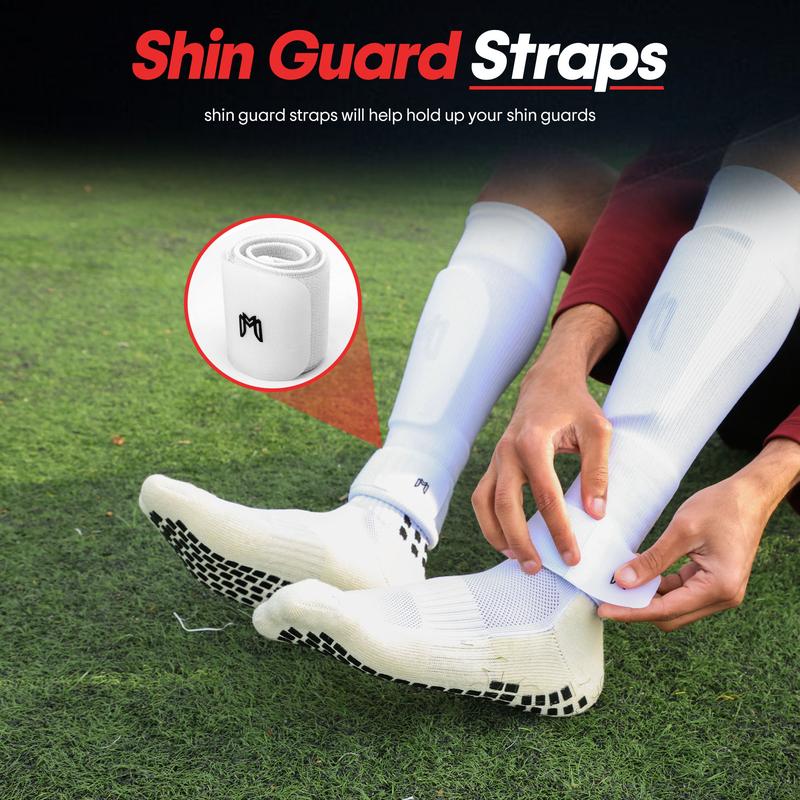 MediCaptain Elite Soccer Bundle - Grip Sock, Shin Guards, Pre-Cut Sock Sleeves, and Shin Guard Straps Bundle – Essential Equipment for Futbol Players