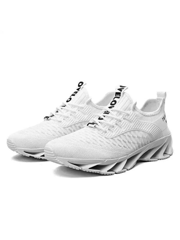 Men's Letter Pattern Lace Up Running Shoes, Sporty Breathable Comfortable Sneakers for Men, Non-slip Soft Sole Walking Shoes for Daily Wear