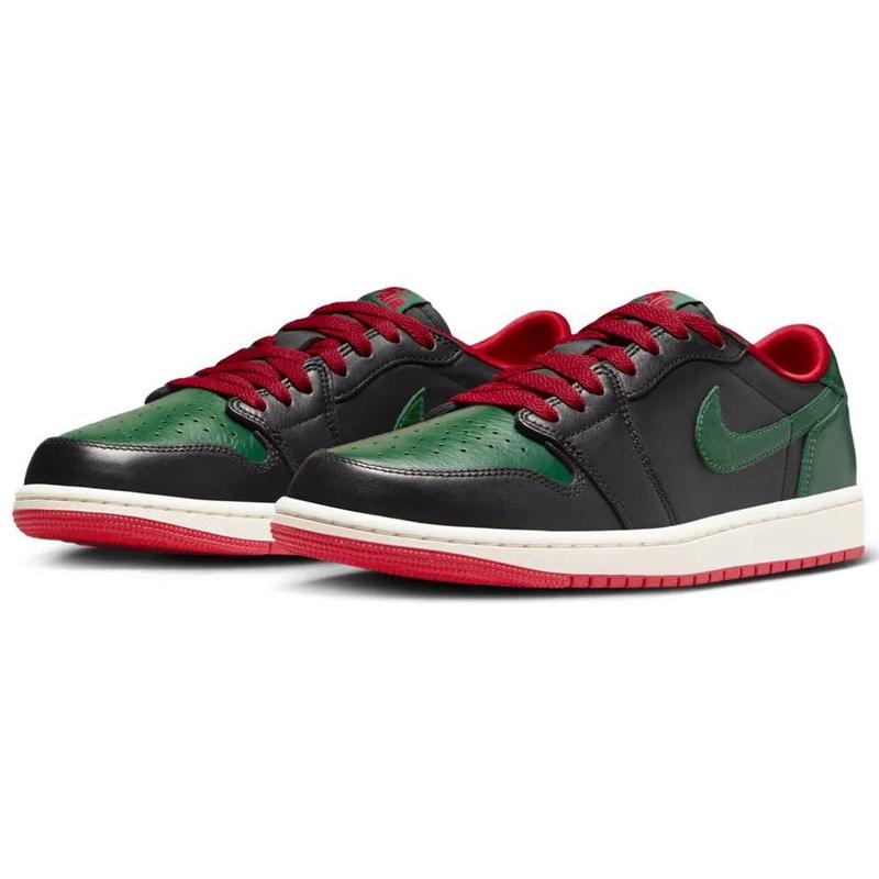 Women's Jordan 1 Retro Low OG Black Gorge Green-Varsity Red (CZ0775 036)