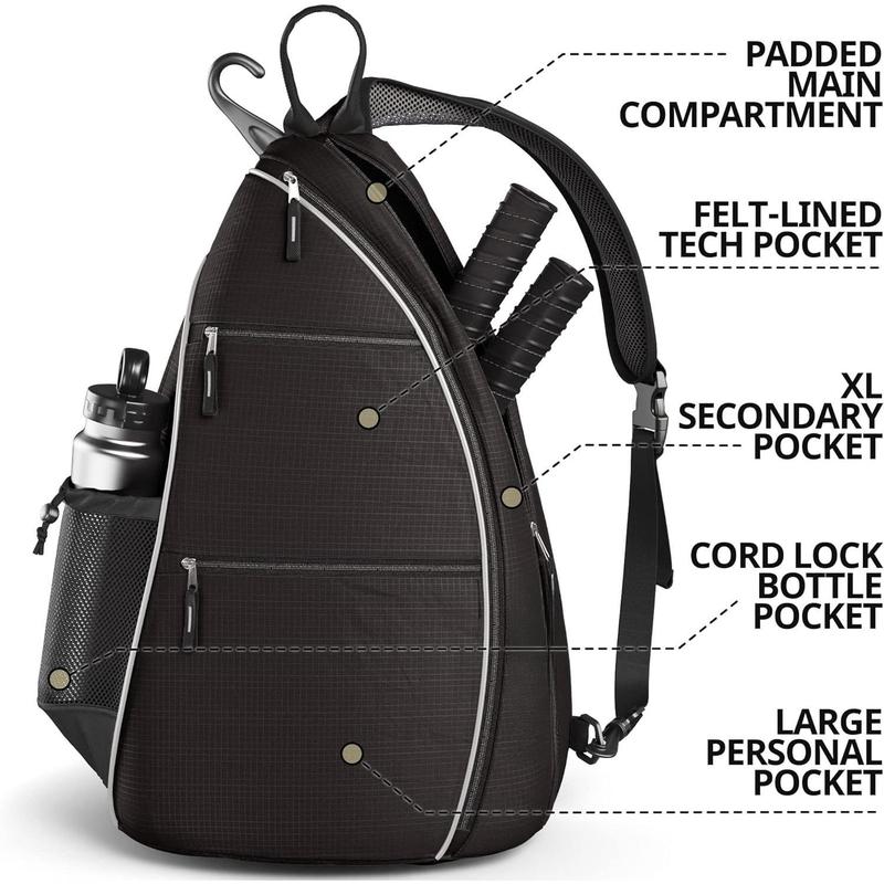 Sling Bag - Crossbody Backpack for Pickleball, Tennis, Racketball, and Travel for Men and Women