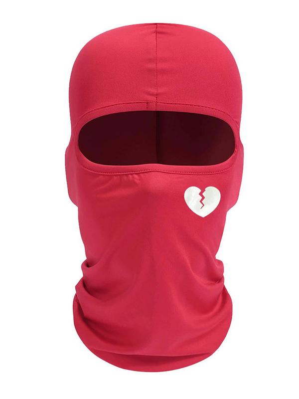 Street Trend Heart Graphic Ski Mask, Sports Soft Comfy Ski Mask for Both Women & Men, Personalized and Stylish Ski Mask Suitable for Outdoor Sports, Skiing