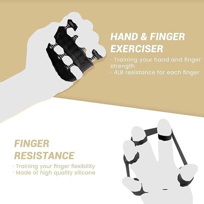 5 Pack 1 Pack Grip Strength Trainer Kit Adjustable Resistance Hand Gripper,Finger Exerciser,Hand Extension Exerciser,Stress Relief Ball and Forearm Workout Ring for Muscle Building Injury Recover