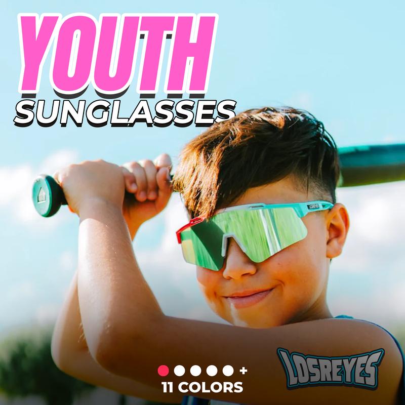 LOSREYES Youth Sport Sunglasses - Unisex, TR90 Frame, 100% UV Protection, Youth size