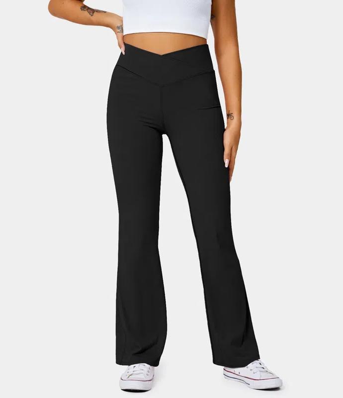 Halara High Waisted Crossover Flare Yoga Leggings