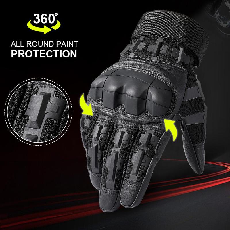 Sports Protective Tactical Gloves, Hard Shell Full Finger Highly Sensitive Touch Screen PU Breathable Anti-Slip Outdoor Protective Gear, for Working Hiking Sports, Christmas Gift