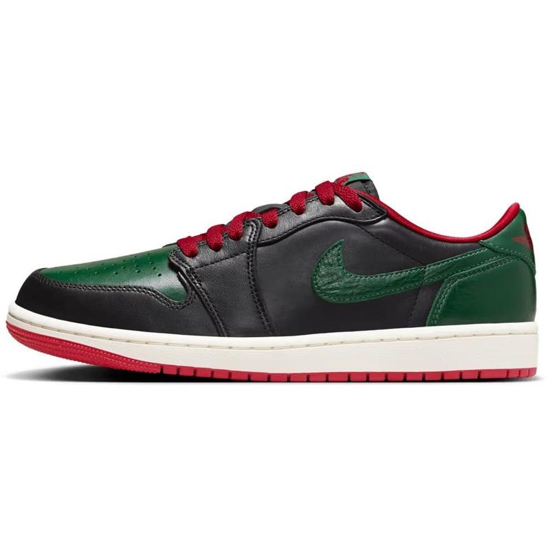 Women's Jordan 1 Retro Low OG Black Gorge Green-Varsity Red (CZ0775 036)