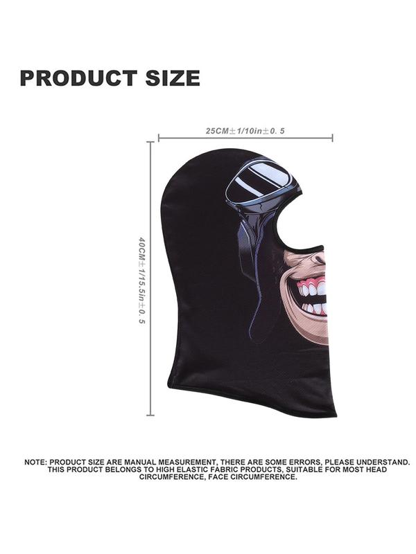 Breathable Cartoon Monkey Pattern Sporty Balaclava, Sun Protection Face Mask, Fall Clothes, Sports Headwear for Cycling Motorcycle Riding, UV Sun Protection Sports Face Cover, Fall Essentials