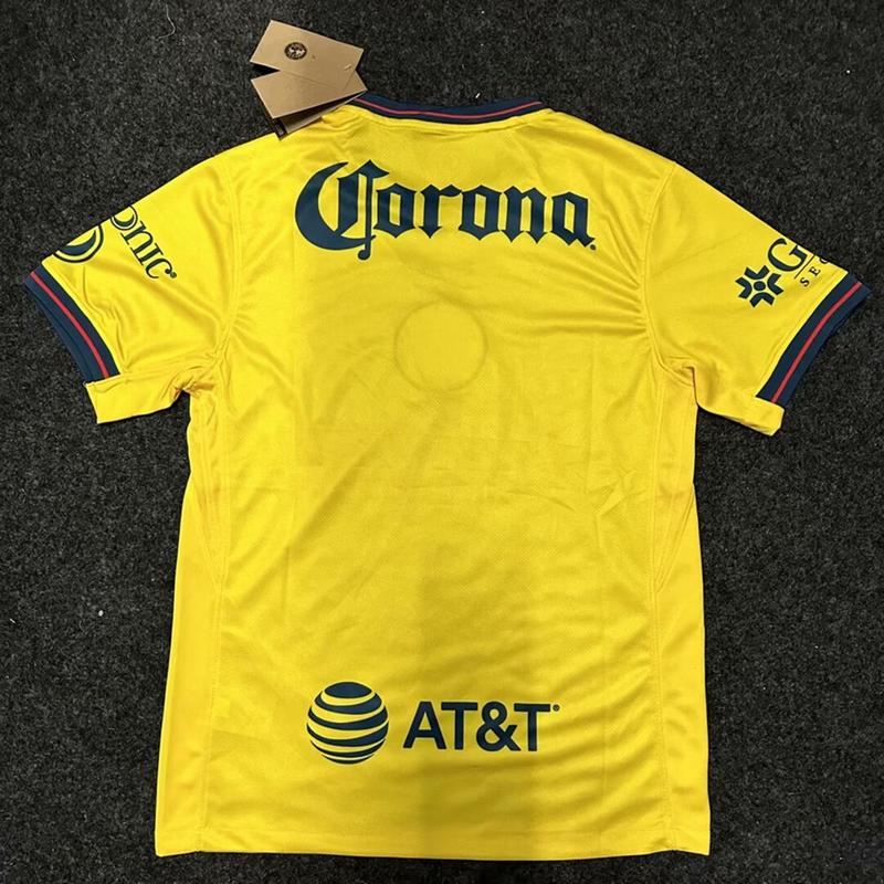 Club América Soccer Jersey Home Yellow 24 25 Liga MX D.VALDÉS A.ZENDEJAS K.ÁLVAREZ HENRY FIDALGO Football Shirts Men's Fan Version S-4XL