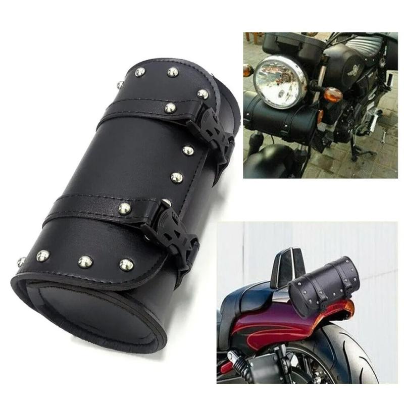 1-3 Pack Motorcycle Motorbike Right & Left Side PU Leather Saddlebags Pannier Tool, Waterproof Saddle Pouch Bag with Mounting Straps Set Black