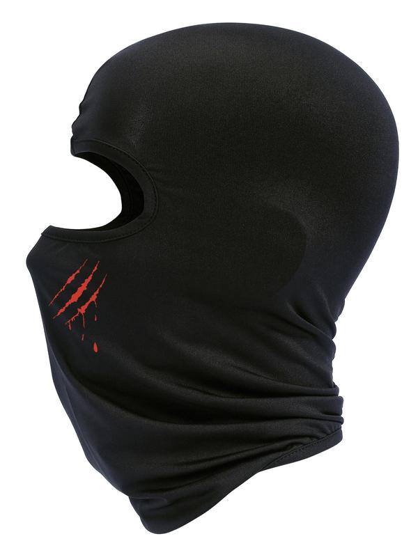 Bloodstain Print Solid Color Unisex Sporty Balaclava Face Covering Set, Breathable Sun Protection Face Mask, Windproof Face Covering for Outdoor Cycling Skiing