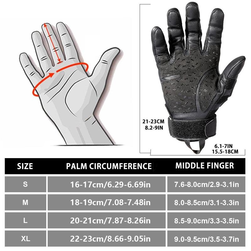 Sports Protective Tactical Gloves, Hard Shell Full Finger Highly Sensitive Touch Screen PU Breathable Anti-Slip Outdoor Protective Gear, for Working Hiking Sports, Christmas Gift