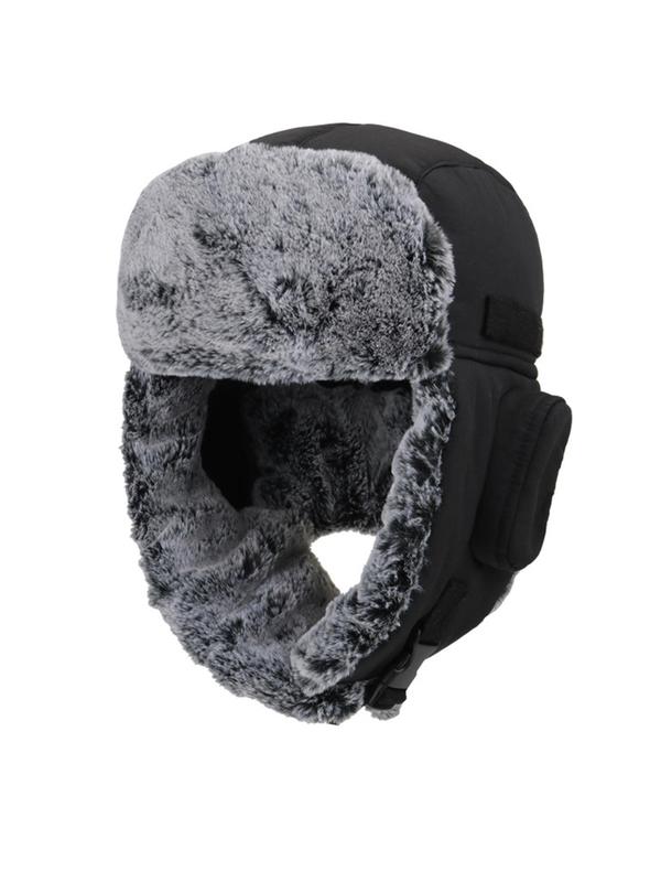 Winter Earflap Leifeng Hat, Ushanka Russian Bomber Hat, Faux Fur Hunting Hat, Waterproof Warm Thermal Trapper Cap, Outdoor Cycling Hat for Women & Men