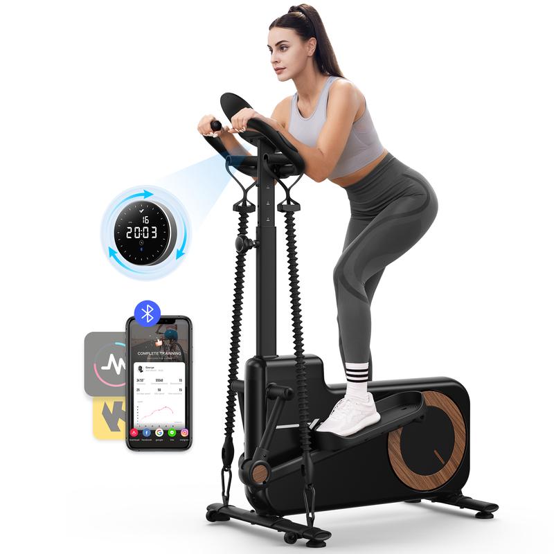 MERACH Elliptical Machines for Home Gym, 330lbs Compact Elliptical Exercise Machine with Hyper-Quiet Magnetic Driving System 16 Resistance Levels