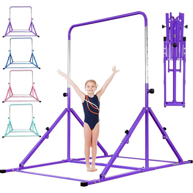 Upgrade Foldable Gymnastic Bar with Mat for  Ages 3-12, 200 lbs Weight Capacity, Gymnastic Kip Bar Horizontal Bar for , Gymnastic  Equipment for Home and Gym Center Use