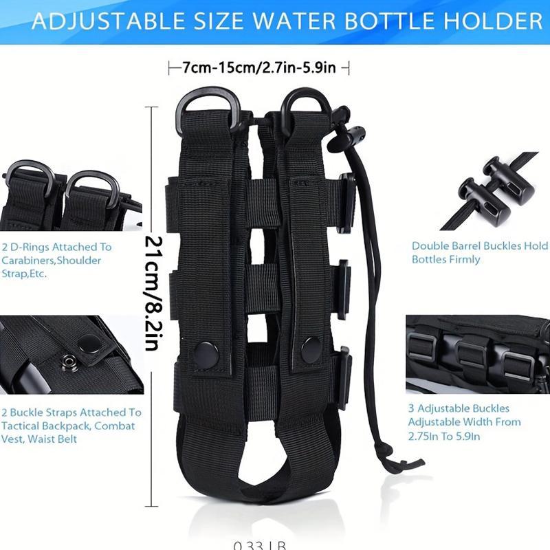 Tactical Water Bottle Pouch, 1 Count Water Bottle Holder, Travel Mesh Water Bottle Bag, Tactical Hydration Carrier for Outdoor Camping Hiking