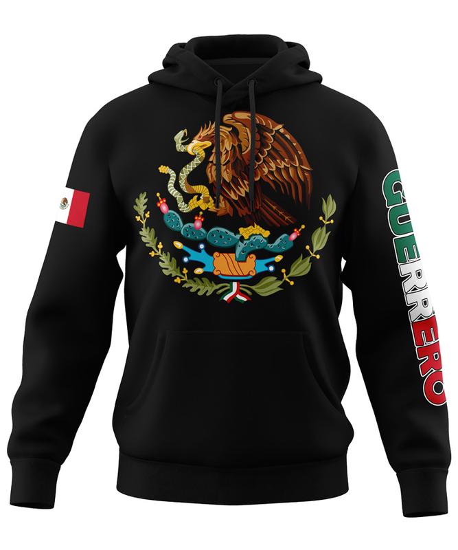 Mexico States Design Black Hoodie