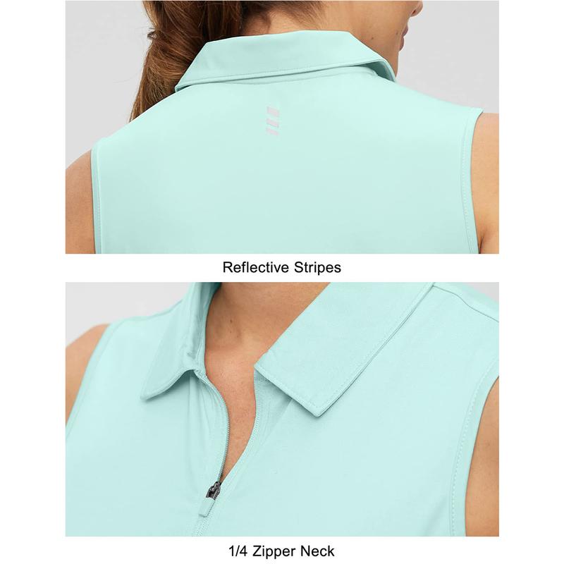 Women's Sleeveless Golf Shirts Zip Up Quick Dry Tennis Running Tank Tops Polo Shirts for Women Golf Apparel Clothes