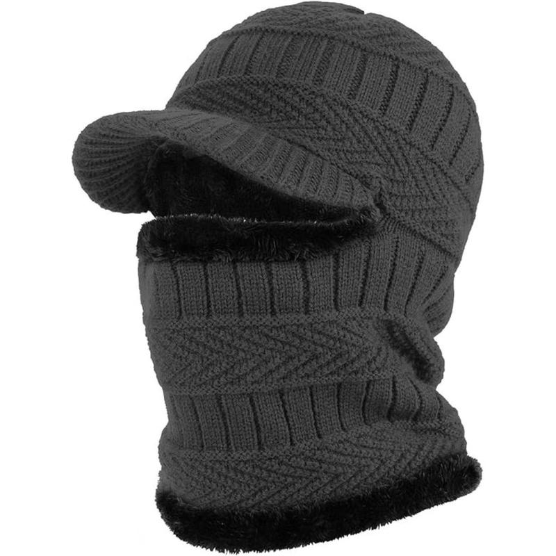 Winter Knitted Balaclava Beanie Hat Warm Cycling Ski Mask, Men Women Windproof Hood, Balaclavas Heavyweight Thermal Fleece