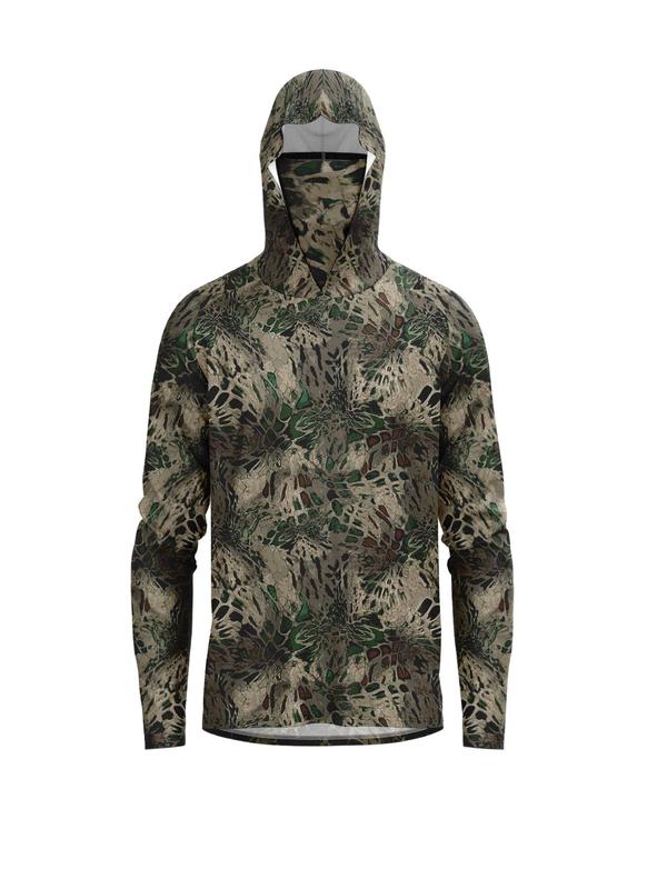 Men's All Over Print Hooded Sports Outerwear with Face Shield, Long Sleeve Zip Up Sun Protection Fishing Jacket, Fall Men's Sportswear for Outdoor Activities, Fall Outfits 2024, 90s Clothes, Men's Jackets, 2000s Outfits, Vintage Clothing