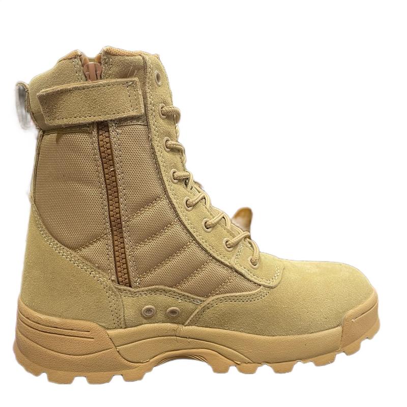 Military Style, Non-Slip, Durable, Lace-Up, Side Zipper, Comfortable Shoes for Outdoor Activities, Camping, Hiking, Trekking, and More