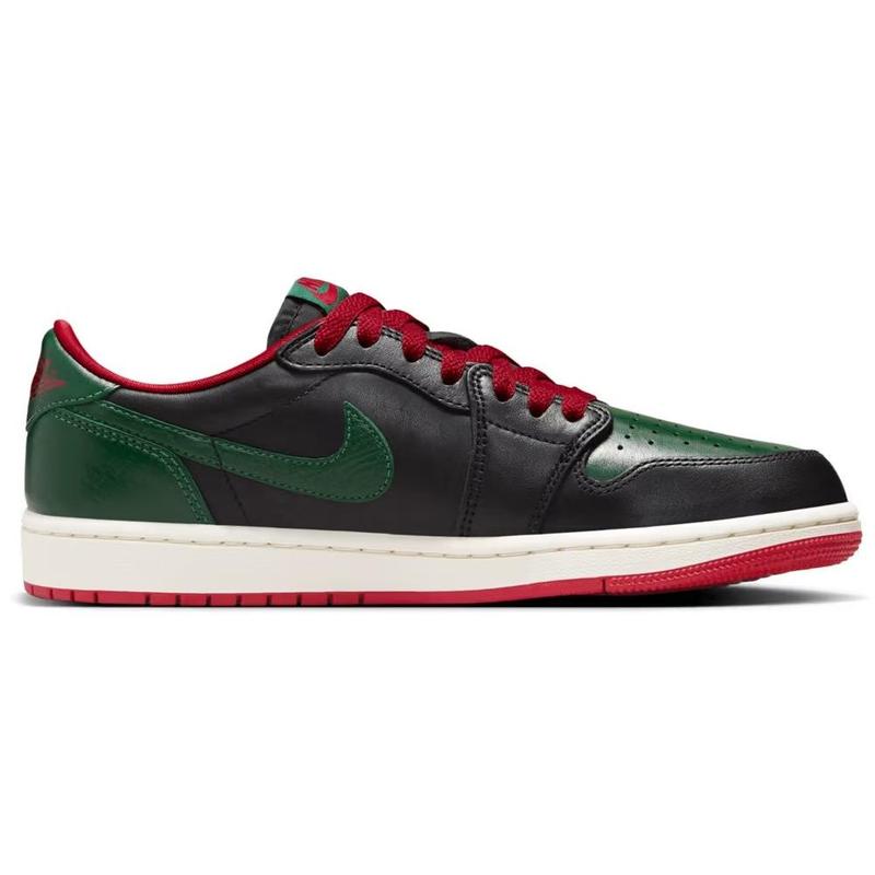 Women's Jordan 1 Retro Low OG Black Gorge Green-Varsity Red (CZ0775 036)