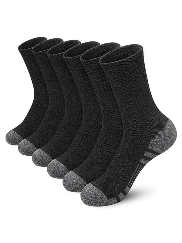 Men's Colorblock Crew Socks, Moisture Wicking Sweat Breathable Socks, Comfortable Casual Socks for Outdoor Hiking Running