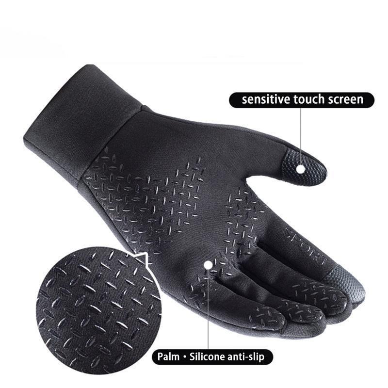 Outdoor Sports Gloves, 1 Pair Winter Warm Non-slip Touch Screen Gloves, Windproof Waterproof Thickened Gloves for Men & Women, Sports & Outdoor Accessories, Christmas Gift