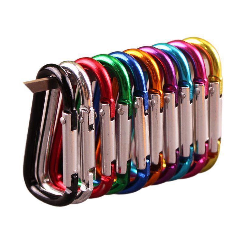 Aluminum Alloy Carabiner, 10pcs set Durable Climbing Buckle, Multifunctional Carabiner for Camping, Hiking and Climbing