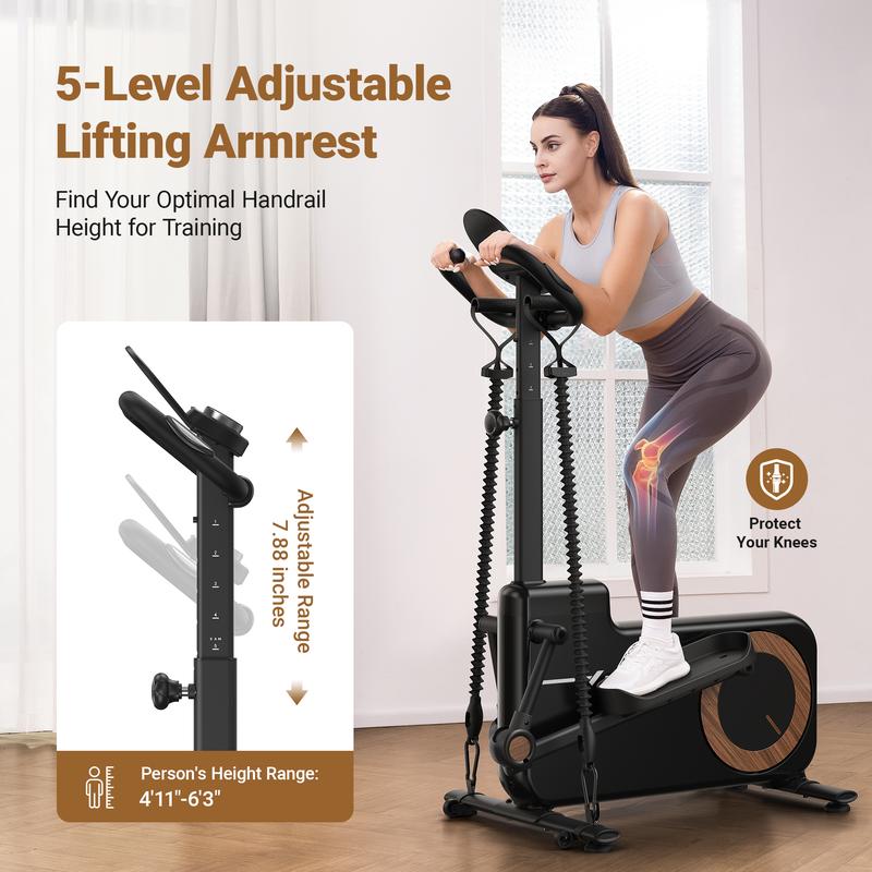 MERACH Elliptical Machines for Home Gym, 330lbs Compact Elliptical Exercise Machine with Hyper-Quiet Magnetic Driving System 16 Resistance Levels