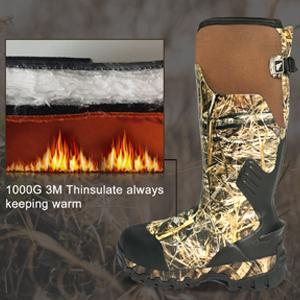 8 Fans Rubber Hunting Boots with 1000G Thinsulate Insulation,Next Camo Waterproof Rubber Mud Muck Boots with 5mm Neoprene for Men