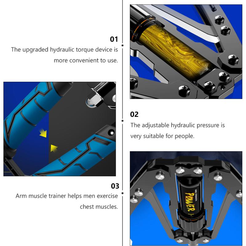 Eulique Sports 22-440lbs Adjustable Hydraulic Twister Arm Strengther Exerciser Fitness Chest Expander Biceps Abdomen Muscle  Shoulder Training Workout
