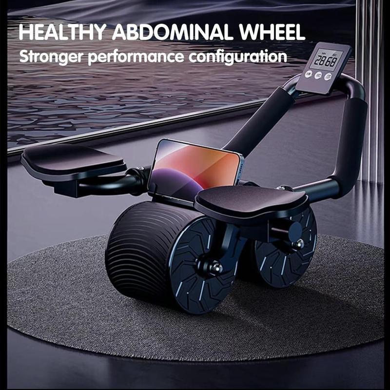 Abdominal Wheel with Non-slip Handle Automatic Rebound Abdominal Wheel Automatic Abdominal Roller Wheel with Knee Mat &Timer,home plate support gym abrollerwheel power roller abdominal machine abs roller rollerwheel abdominalwheel Automatic Rebound