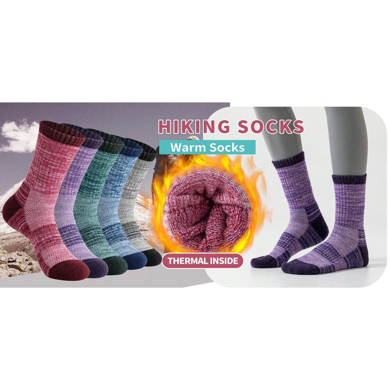 5 Pairs Of Merino Wool Hiking Socks For Men And Women, Hiking Socks To Keep Warm In Winter, Moisture Wicking Pads For Outdoor Boots And Socks For Men And Women