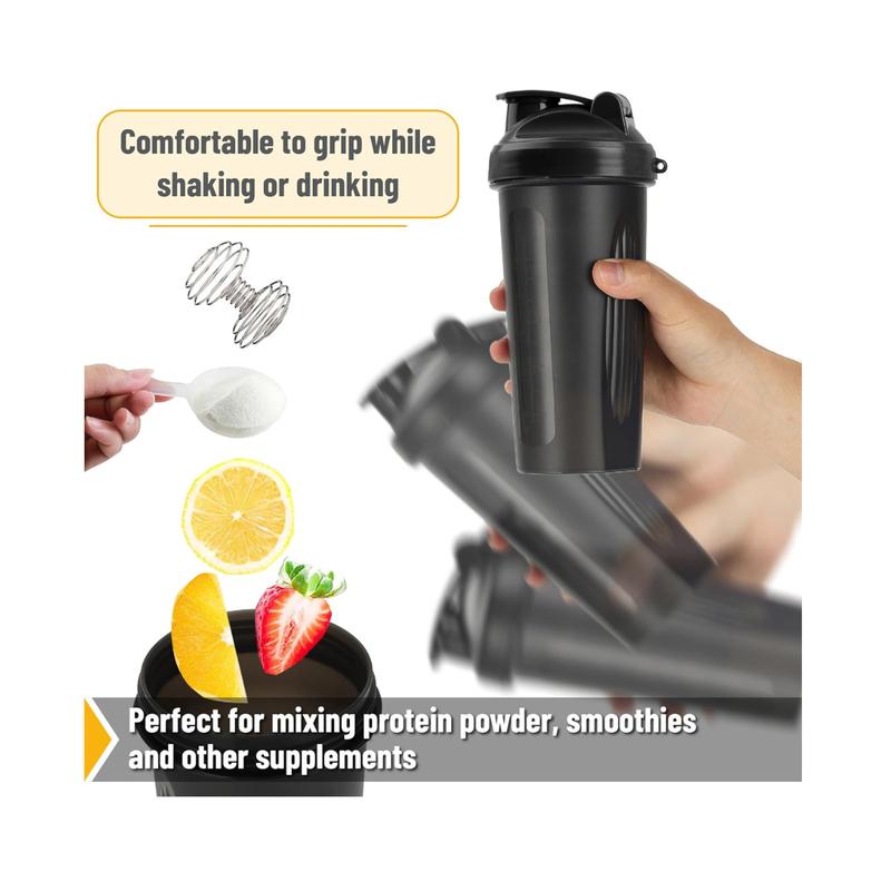 Protein Shaker Bottles - 20 oz Shaker Cups with Wire Whisk Ball for Smooth Mixing of Protein Shakes and Smoothies, Ideal for Fitness Enthusiasts.