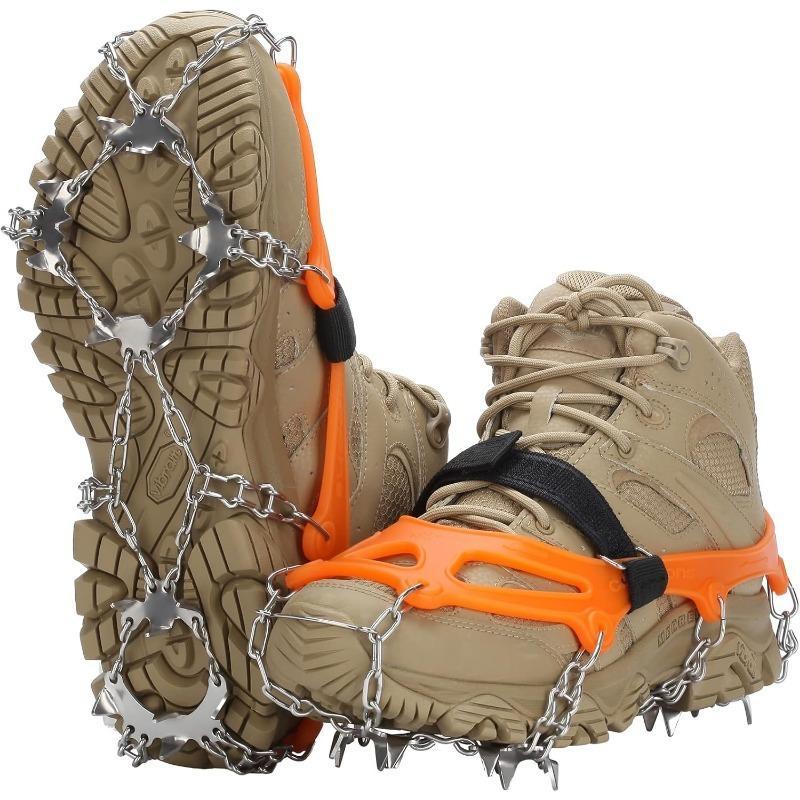 Christmas 19-tooth Stainless Steel Crampons, 1 Set Outdoor Snowshoeing Equipment, Essential Equipment for Off-road Mountaineering