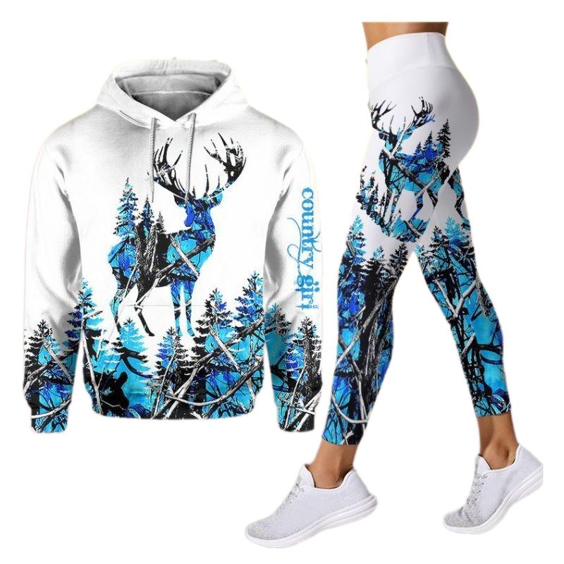 Deer Hunting Country Girl Hoodie and Leggings – Perfect Set for Female Hunters, Rugged & Stylish Outdoor Wear