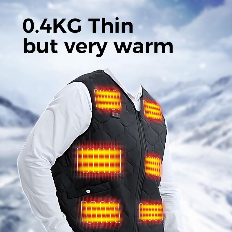 Rrtizan Heated Vest for Men Women, Lightweight Jacket with Battery Pack for Winter Outdoor Hunting Skiing 0086-BLACK - Tops, Menswear，Black Friday